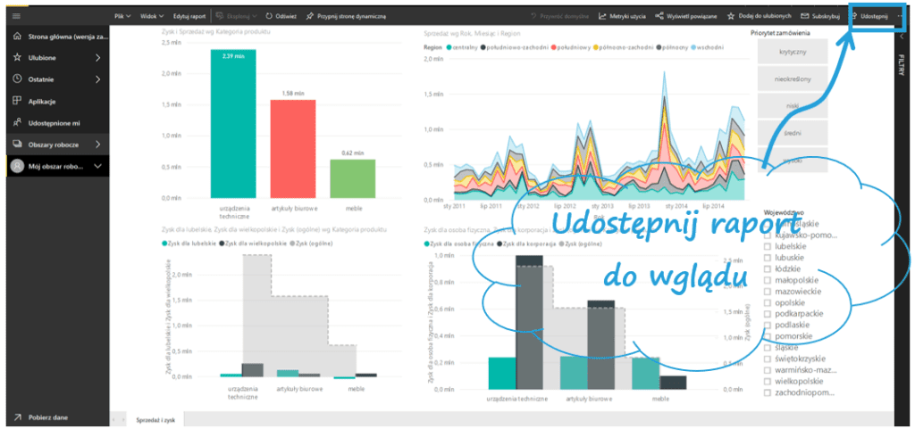 Jak udostępnić raport Power BI Excel BI Power Query Power Pivot